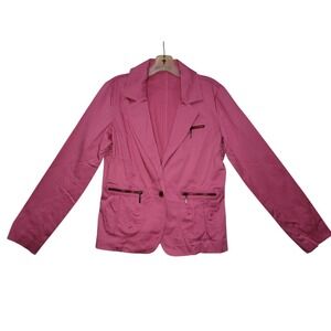 Luxe Eleven Womens Blazer Pink Adjustable Back Size Large NWT